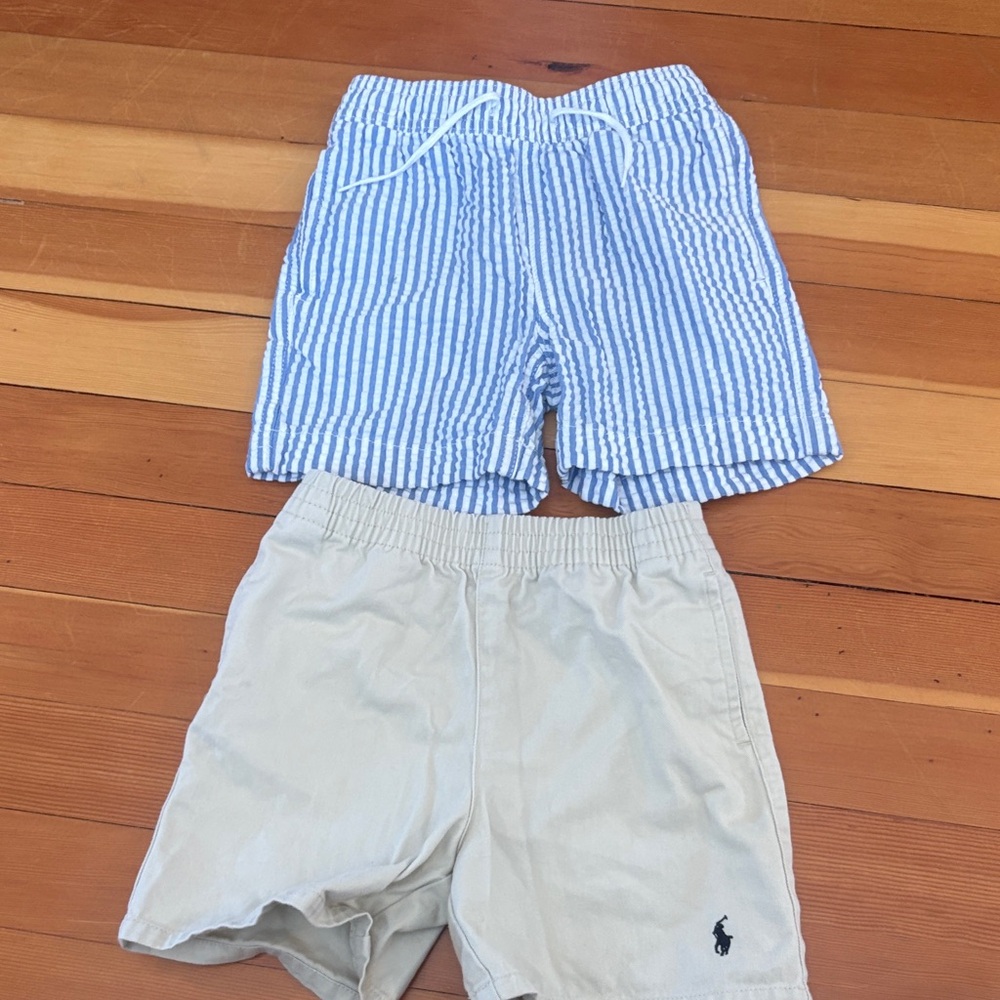 Bundle - Striped Blue and White Kids Shorts